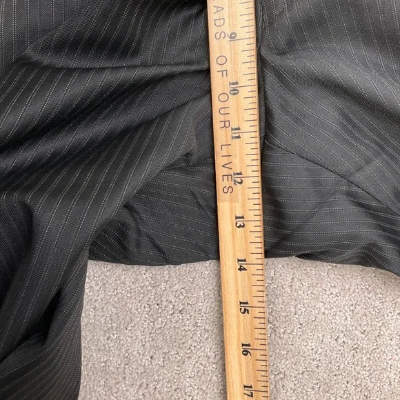 Jos A Bank Signature Gold Suit Mens 38R 32W 32L Black Pinstripe Gordon Wool Flaw - Picture 12 of 16